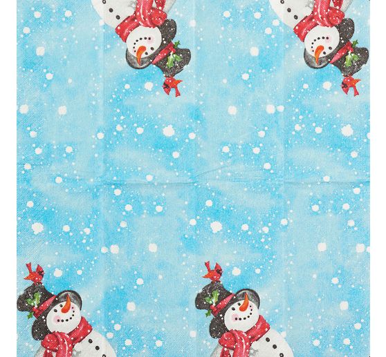 Papieren zakdoeken "Happy Snowman"