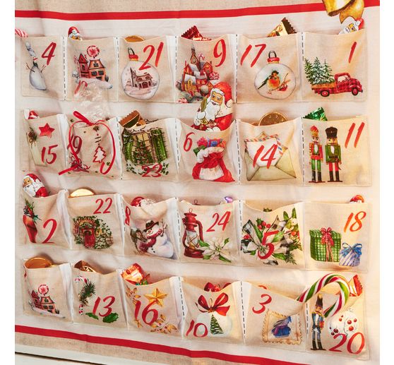 Adventskalender stof paneel "Kabouter"