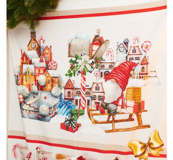 Adventskalender stof paneel "Kabouter"