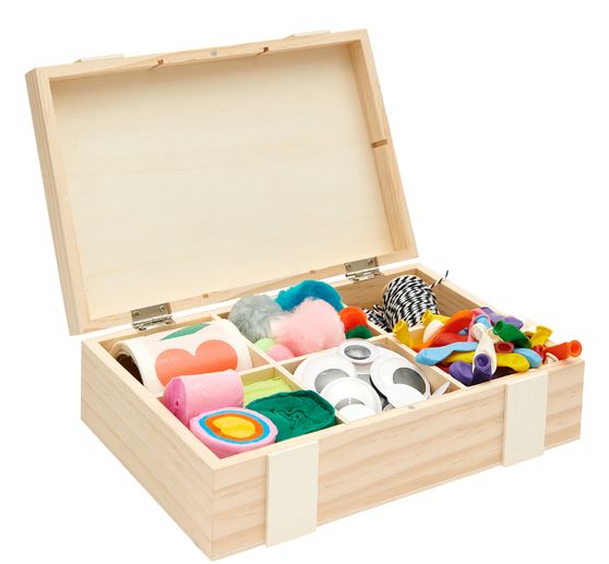 Houten kist / opbergkist met 6 vakken