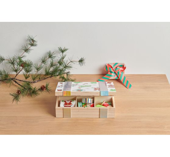 Houten kist / opbergkist met 6 vakken