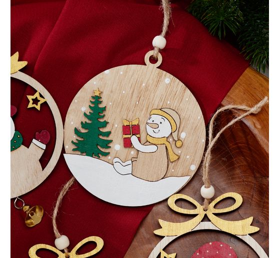 VBS Houten decoratieve hanger "Snowman"