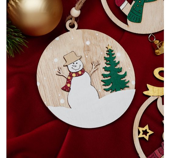 VBS Houten decoratieve hanger "Snowman"