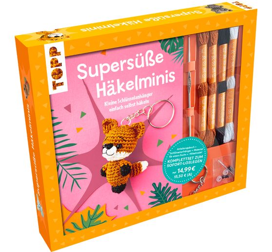 Creatieve set "Supersüße Häkelminis. Anleitungsbuch mit Material zum Sofort-Loslegen"