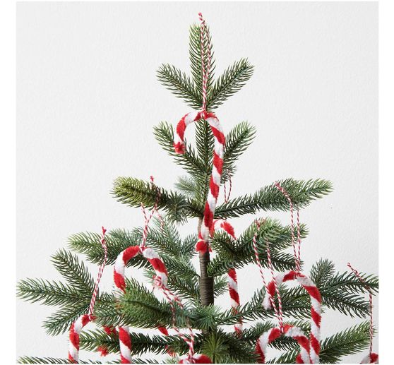 Chenille draad "Rood/Wit", 10 stuks