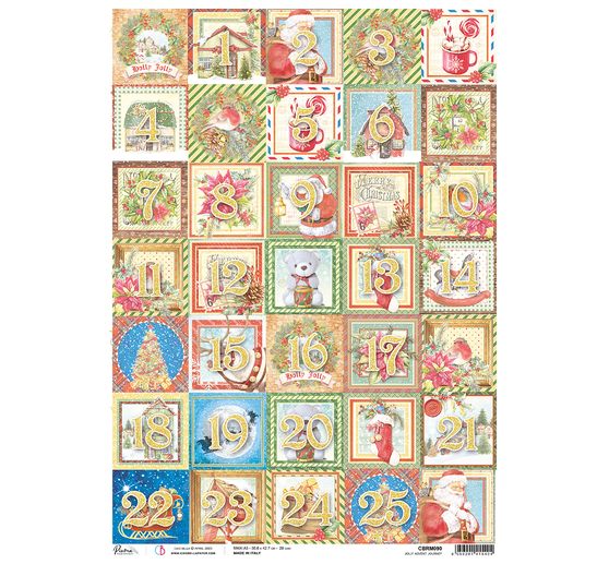 Motief strozijde "Adventskalender nummers"