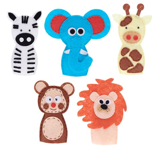 Knutselkit vingerpoppen "Dieren"