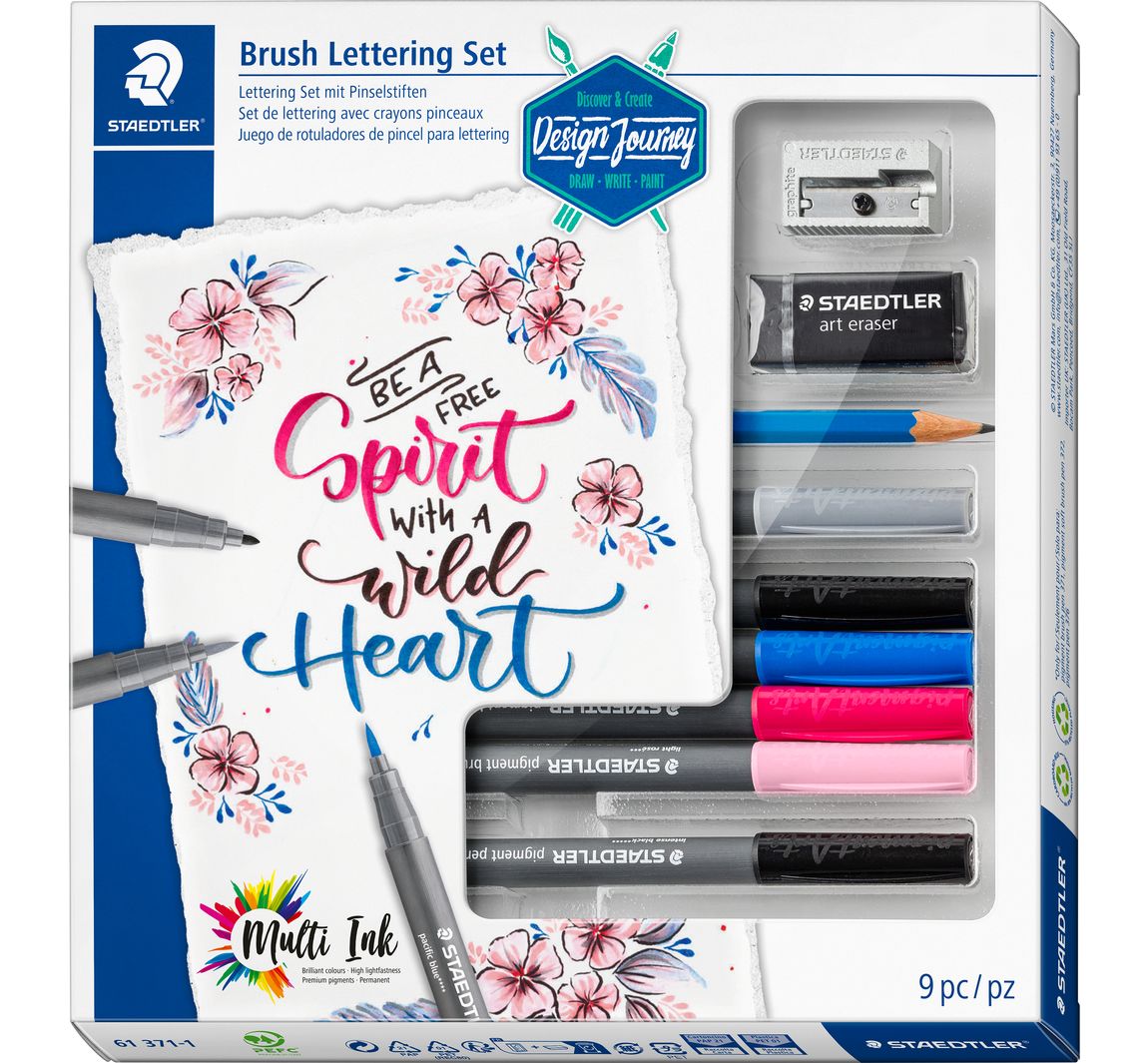 STAEDTLER Brush Lettering-set, 9 delig