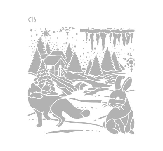 Stencil "Nordic landscape"