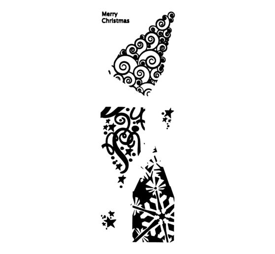 Siliconen stempel voor vouwende ster middel "Christmas"