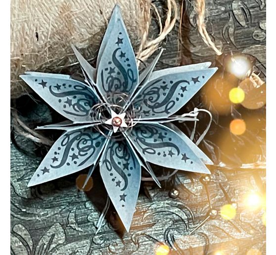 Siliconen stempel voor vouwende ster klein "Christmas"