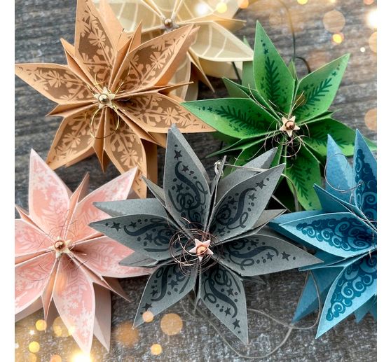 Siliconen stempel voor vouwende ster klein "Christmas"