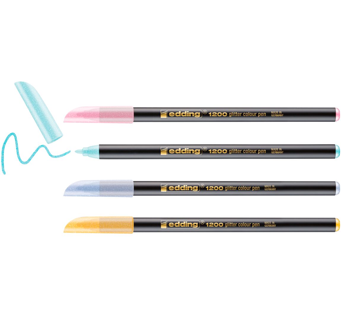 edding 1200 glitter viltstiften pastel