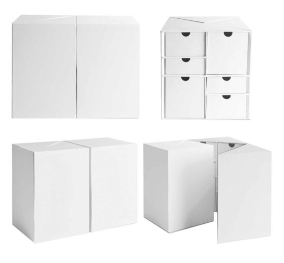 Folding cabinet with 24 drawers