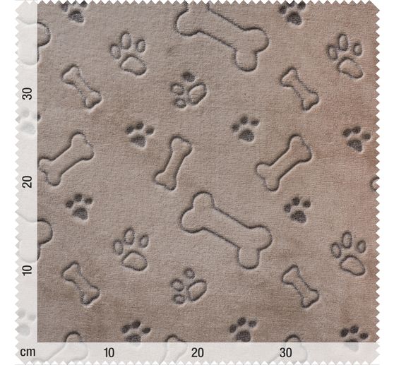 Fleece stof doubleface "Hondenbotten en poten"