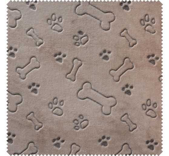 Fleece stof doubleface "Hondenbotten en poten"