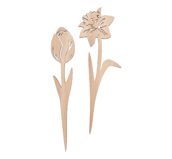 VBS Houten stekers bloemen "Tulp en Narcis"
