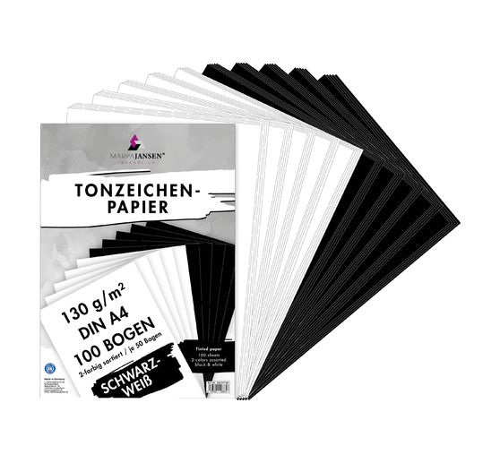 Gekleurd papier assortiment "Zwart-wit"