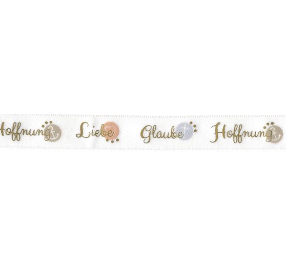 Satijnen lint "Glaube Hoffnung Liebe"