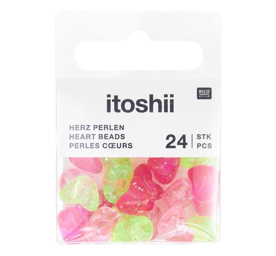 itoshii Bead set "Glitter hearts"