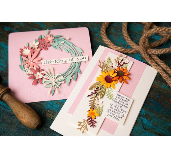 Sizzix Thinlits Ponssjabloon "Floral Wreath by Tim Holtz"