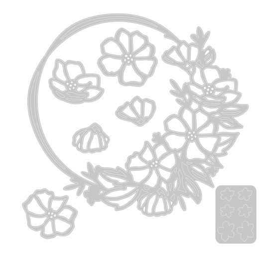 Sizzix Thinlits Ponssjabloon "Floral Round"