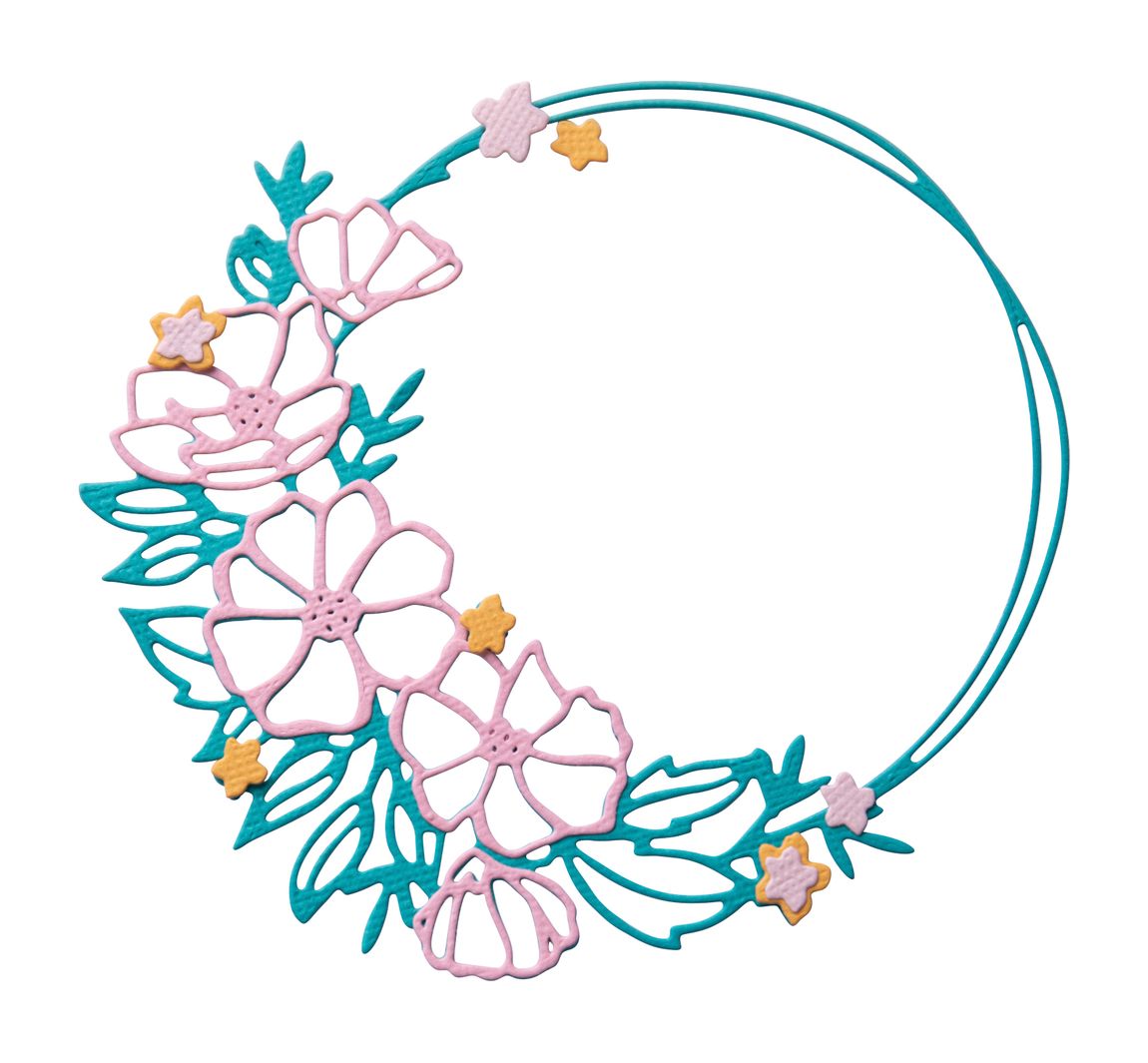 Sizzix Thinlits Ponssjabloon "Floral Round"
