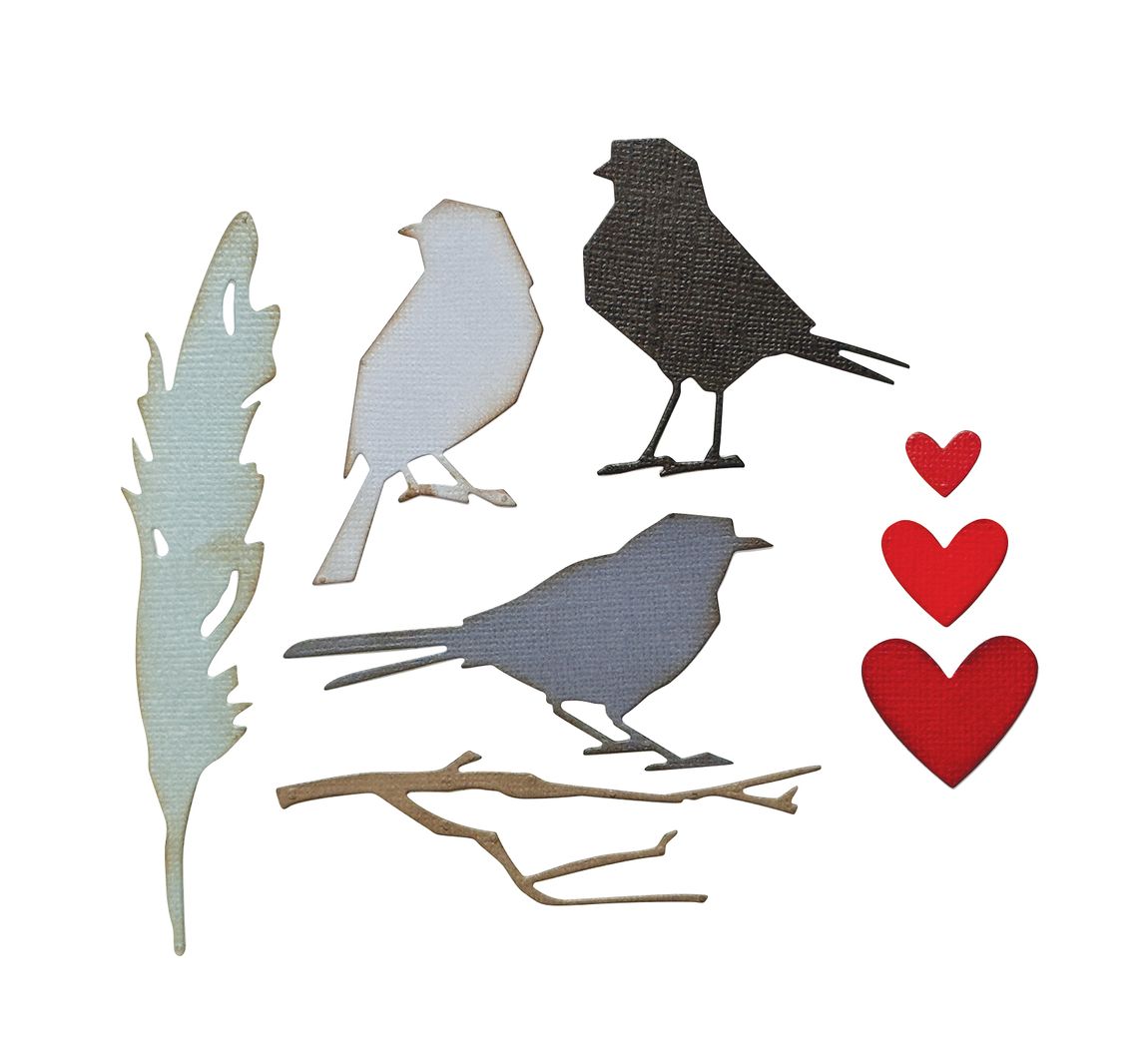 Sizzix Thinlits Ponssjabloon "Lovebirds by Tim Holtz"