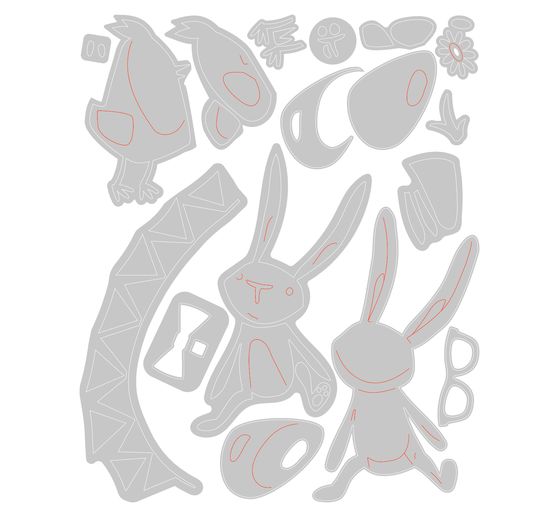 Sizzix Thinlits Ponssjabloon "Bunny + Chick by Tim Holtz"