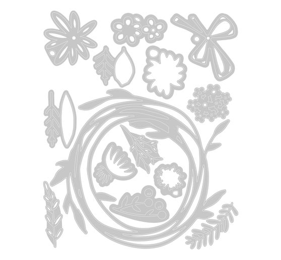 Sizzix Thinlits Ponssjabloon "Floral Wreath by Tim Holtz"
