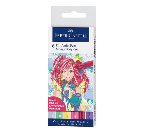 Faber-Castell Pitt Artist Pen Manga Shôjo Set, 6 pennen