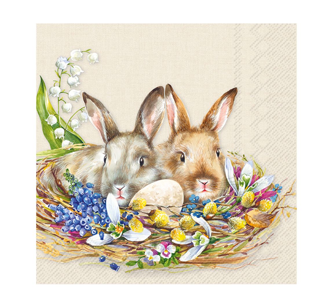 Servet "Knuffel konijntjes"