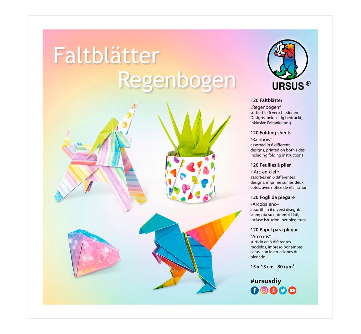 Vouwvellen "Rainbow Collection"
