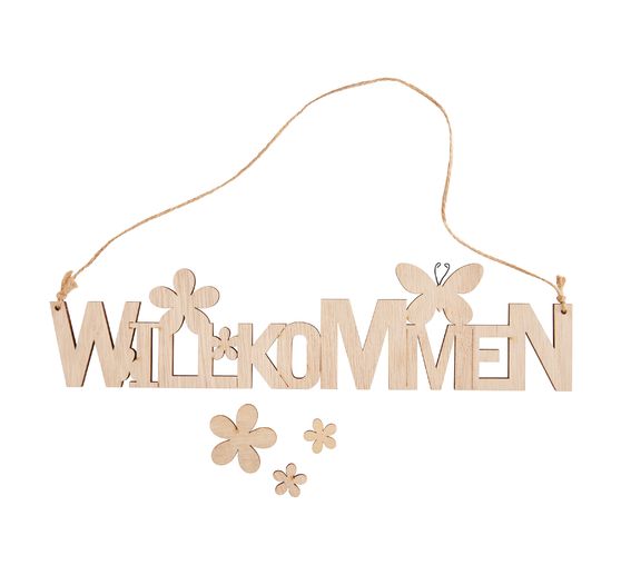 VBS Houten hanger "Willkommen"