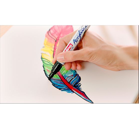 edding 5100 Acrylic "Acrylic marker - Basic", Medium, Set of 5