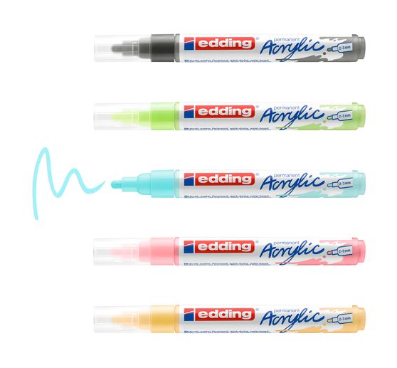 edding 5100 Acrylic "Acrylmarker - Pastel" , medium, set van 5