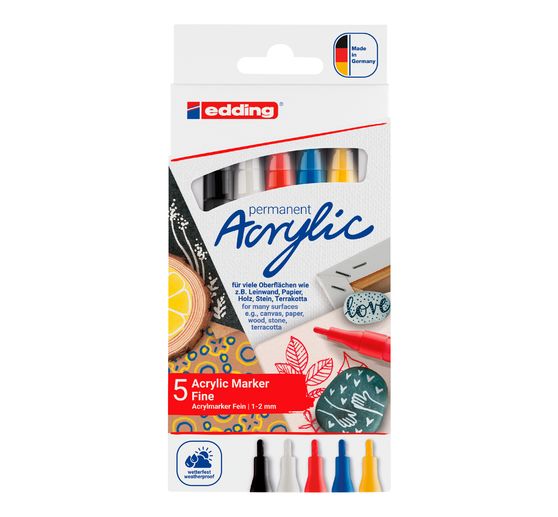 edding 5300 Acrylic "Acrylic marker - fine", set of 5