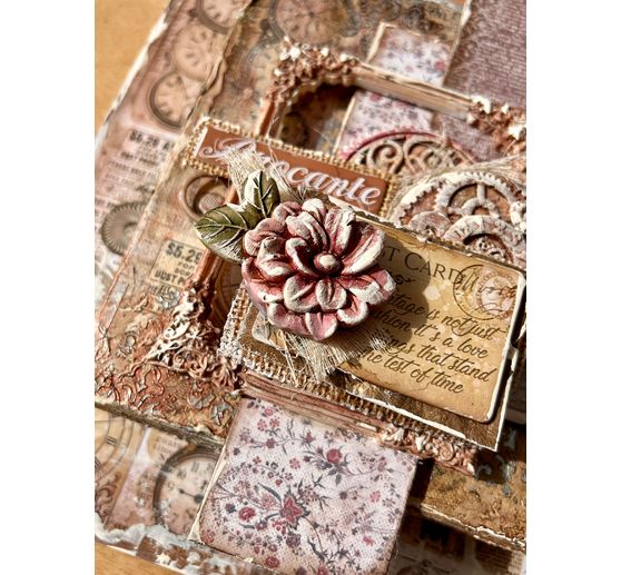Siliconen gietvorm "Brocante Antiques - Bloemen en Ranken"