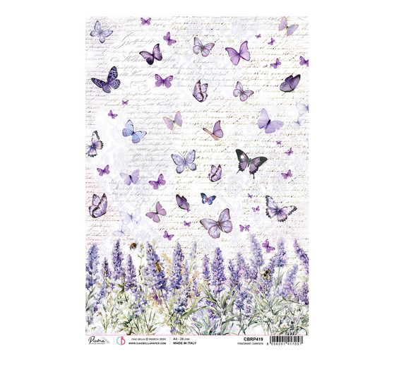 Motief strozijde "Morning Provence - Lavendel en Vlinders"