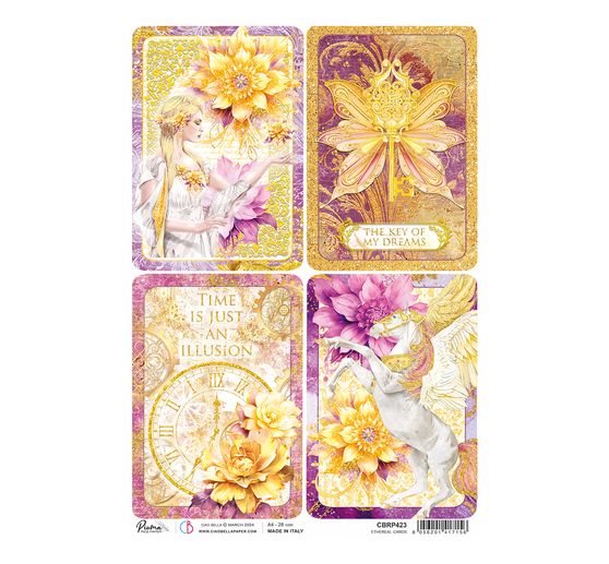 Motif straw silk "Ethereal - Heavenly Cards"