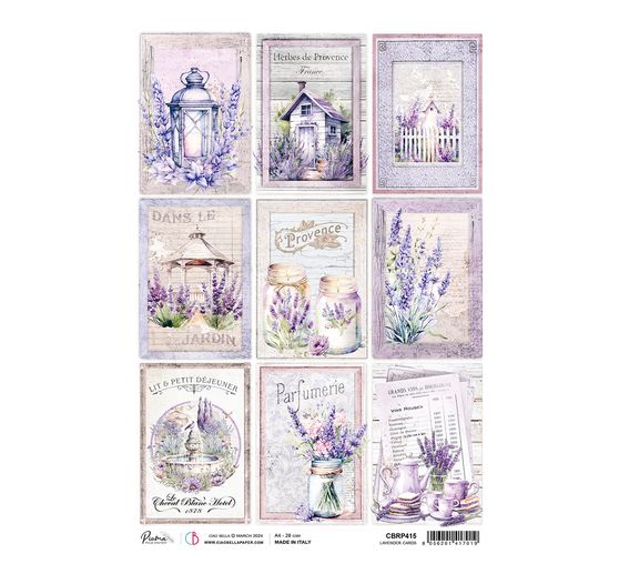 Motief strozijde "Morning Provence - Lavender Cards"