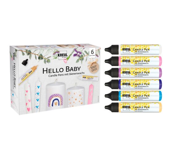 KREUL Candle Pen "Hello Baby" set of 6