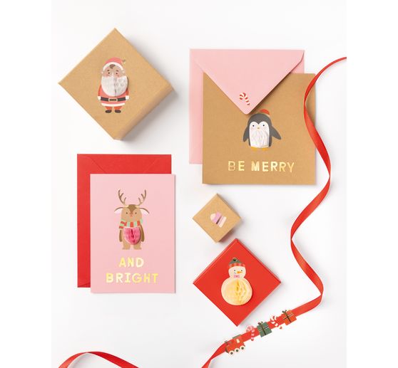 Honingraat bal sticker "Christmas"