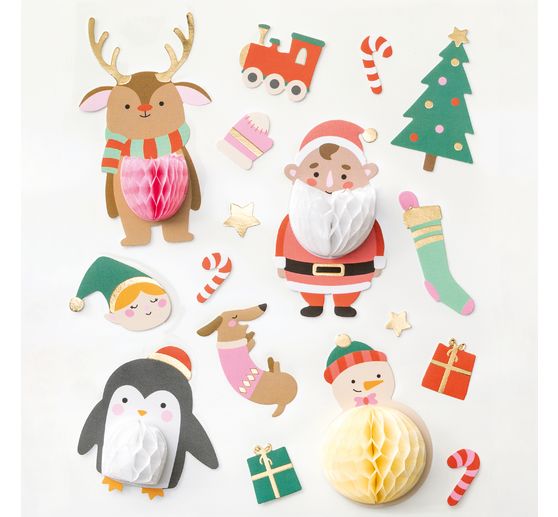 Honingraat bal sticker "Christmas"