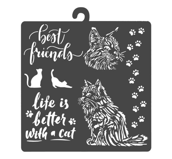 Sjabloon "Orchids and Cats - Best Friends"