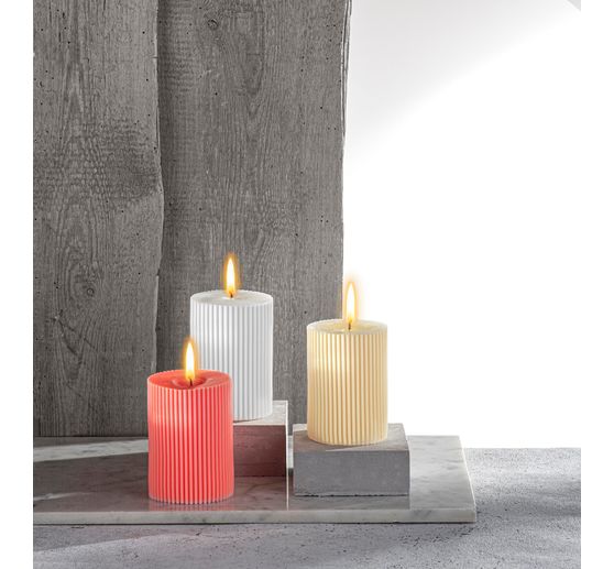 Silicone candle mould "Cylinder with grooves"