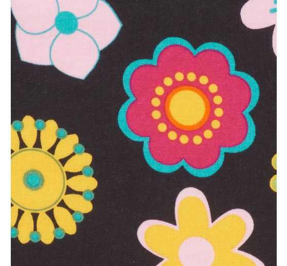 Katoenen stof "Retro Flower"
