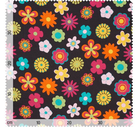 Katoenen stof "Retro Flower"