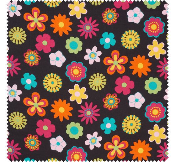 Katoenen stof "Retro Flower"