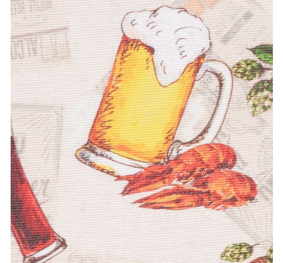 Motif fabric linen look "Beer"